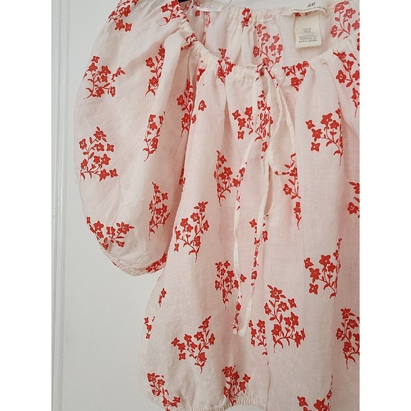 H & M Crop Top white Flowers Size medium - Picture 8 of 8